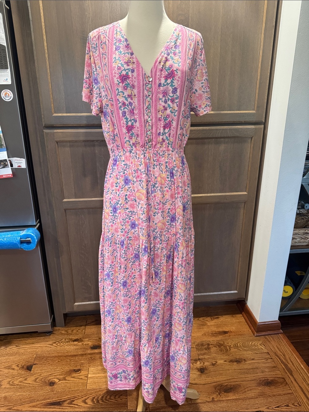 boho floral print maxi dress